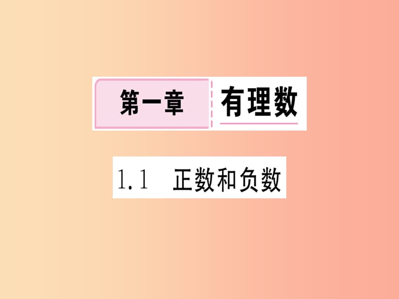 （湖北专版）2019年秋七年级数学上册 第一章 有理数 1.1 正数和负数习题课件 新人教版.ppt_第1页