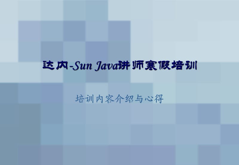 达内-SunJava讲师寒假培训.ppt_第1页