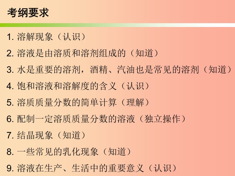 2019中考化学必备复习 第三部分 身边的化学物质 第3节 溶液课件.ppt_第2页