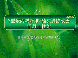 Y型聚丙烯纖維硅灰溷摻改善溷凝土性能.ppt