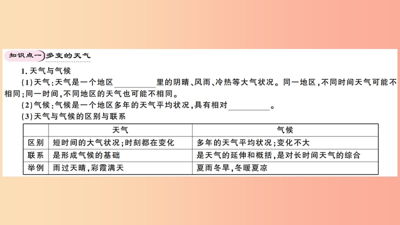 七年级地理上册 期末知识梳理 第三章 天气与气候习题课件 新人教版.ppt_第2页