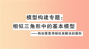 2019春九年級數(shù)學(xué)下冊 模型構(gòu)建專題 相似三角形中的基本模型習(xí)題講評課件 新人教版.ppt