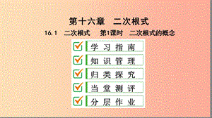 八年级数学下册 第十六章 二次根式 16.1 二次根式 第1课时 二次根式的概念课件 新人教版.ppt