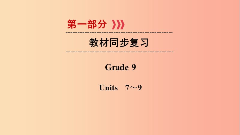 遵义专用2019中考英语高分一轮复习第1部分教材同步复习Grade9Units7_9课件.ppt_第1页