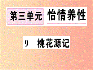 （河南專版）2019春八年級語文下冊 第三單元 9 桃花源記習(xí)題課件 新人教版.ppt