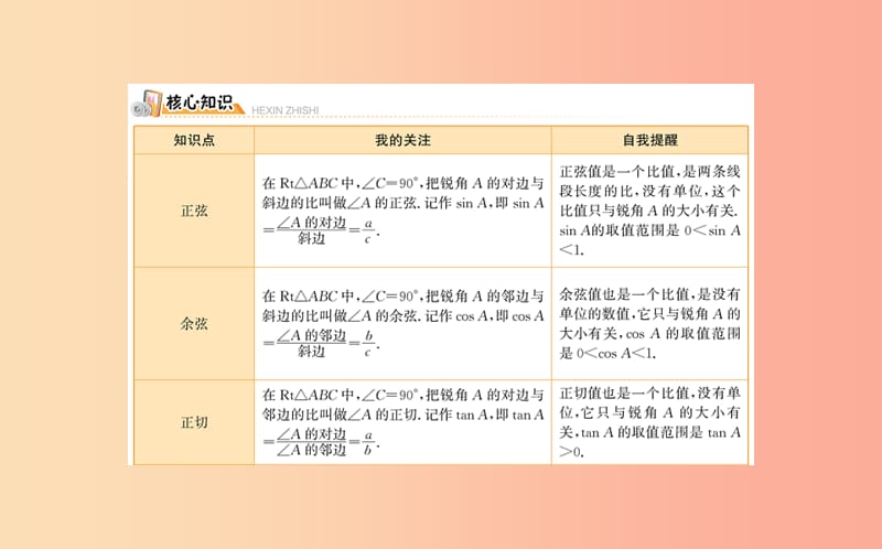 2019版九年级数学下册 期末抢分必胜课 28 锐角三角函数课件 新人教版.ppt_第2页