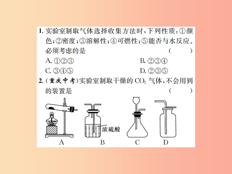 （遵义专版）2019年秋九年级化学全册 专题1 常见气体的制取课件 沪教版.ppt_第2页