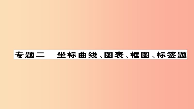 （河北专版）2019届中考化学复习 第二编 重点题型突破篇 专题2 坐标曲线、图表、框图、标签题（精练）课件.ppt_第1页