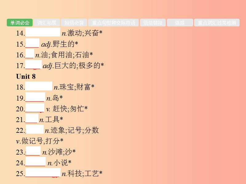 安徽省2019年中考英语总复习 夯实基础 第四部分 八下 第13课时 Unit 7-Unit 8课件.ppt_第3页