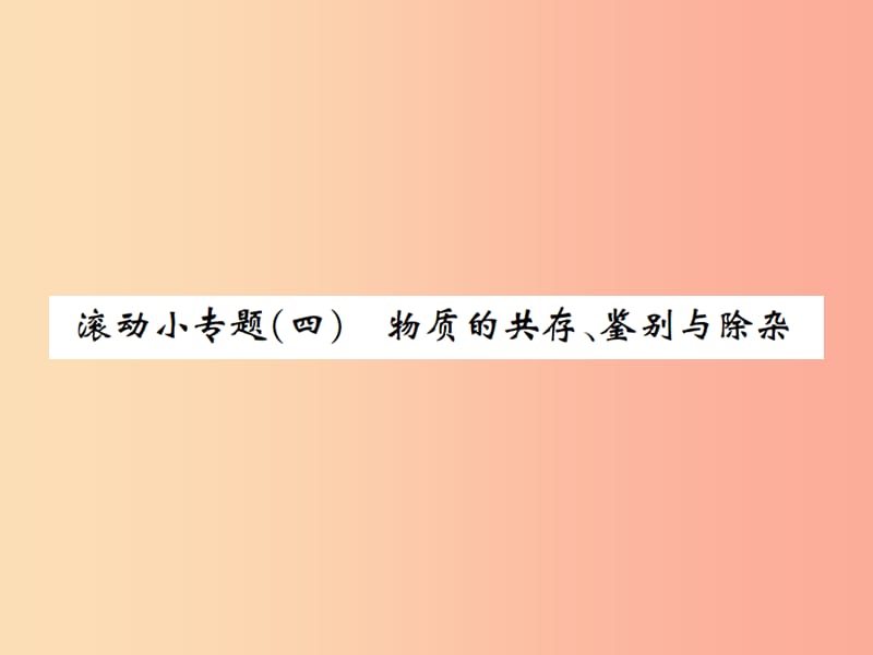 河南省2019年秋九年级化学下册第十一单元盐化肥滚动小专题四课件 新人教版.ppt_第1页