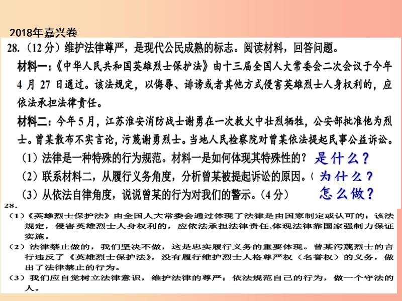 浙江省2019届中考道德与法治 结合时政热点 经典题目的分析与教学启示复习课件.ppt_第2页