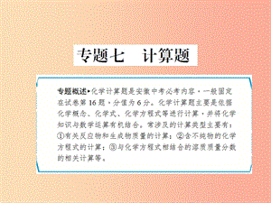 安徽省2019年中考化學專題復習 第二部分 專題復習 高分保障 專題七 計算題課件.ppt