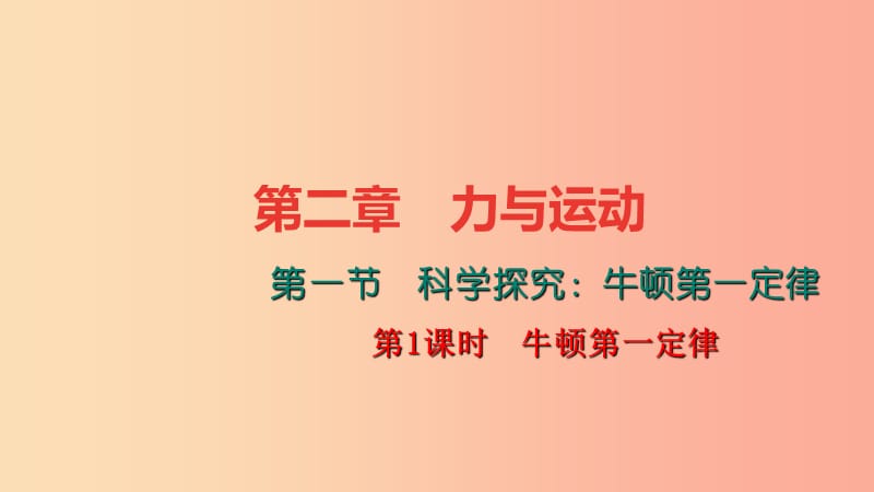 八年级物理全册7.1科学探究：牛顿第一定律第1课时牛顿第一定律习题课件新版沪科版.ppt_第1页