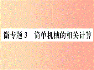 2019春八年級物理下冊 微專題3 簡單機械的相關(guān)計算習(xí)題課件 新人教版.ppt