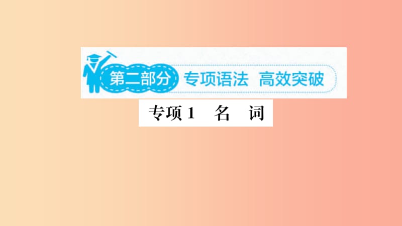 山东省2019年中考英语 第二部分 专项语法 高效突破 专项1 名词课件.ppt_第1页