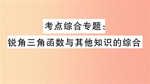 （安徽專用）2019春九年級數(shù)學下冊 考點綜合專題 銳角三角函數(shù)與其他知識的綜合習題講評課件 新人教版.ppt