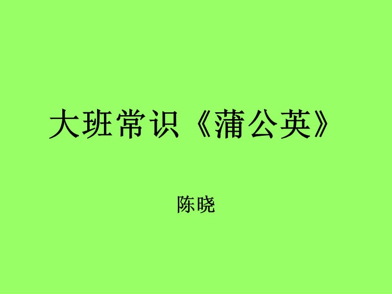 大班常识《《蒲公英》.ppt_第1页