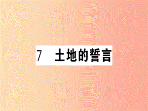 （貴州專(zhuān)版）2019春七年級(jí)語(yǔ)文下冊(cè) 第二單元 7 土地的誓言習(xí)題課件 新人教版.ppt