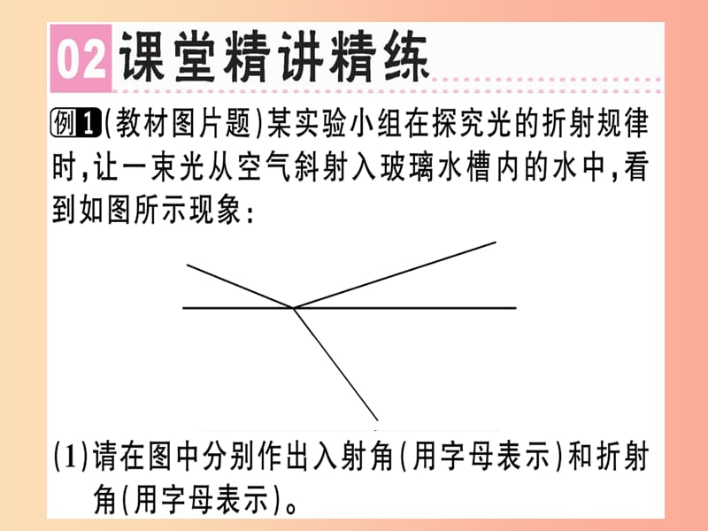 （广东专用）2019年八年级物理上册 第四章 第4节 光的折射习题课件 新人教版.ppt_第2页