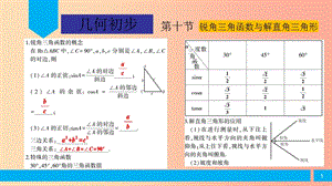 2019屆中考數(shù)學(xué)復(fù)習(xí) 第4章 幾何初步 第10節(jié) 銳角三角函數(shù)與解直角三角形課件.ppt