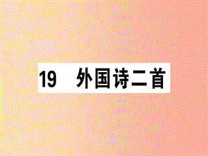 （安徽專版）2019春七年級語文下冊 第五單元 19 外國詩二首習(xí)題課件 新人教版.ppt