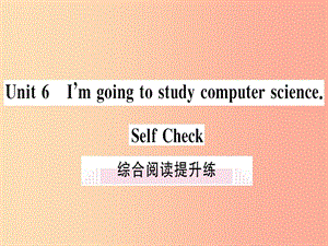 （通用版）2019秋八年級英語上冊 Unit 6 I’m going to study computer science綜合閱讀提升練新人教版.ppt