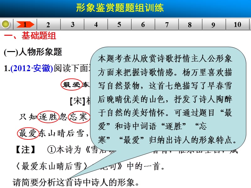 古代诗文阅读专题三题型一形象鉴赏题题组训练.ppt_第3页