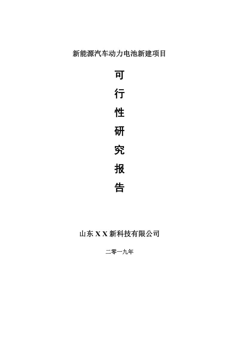 新能源汽车动力电池新建项目可行性研究报告-可修改备案申请_第1页