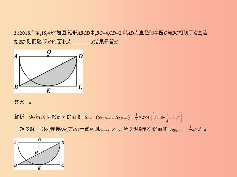 （广东专版）2019年中考数学一轮复习 专题5 圆 5.2 与圆有关的计算（试卷部分）课件.ppt_第3页