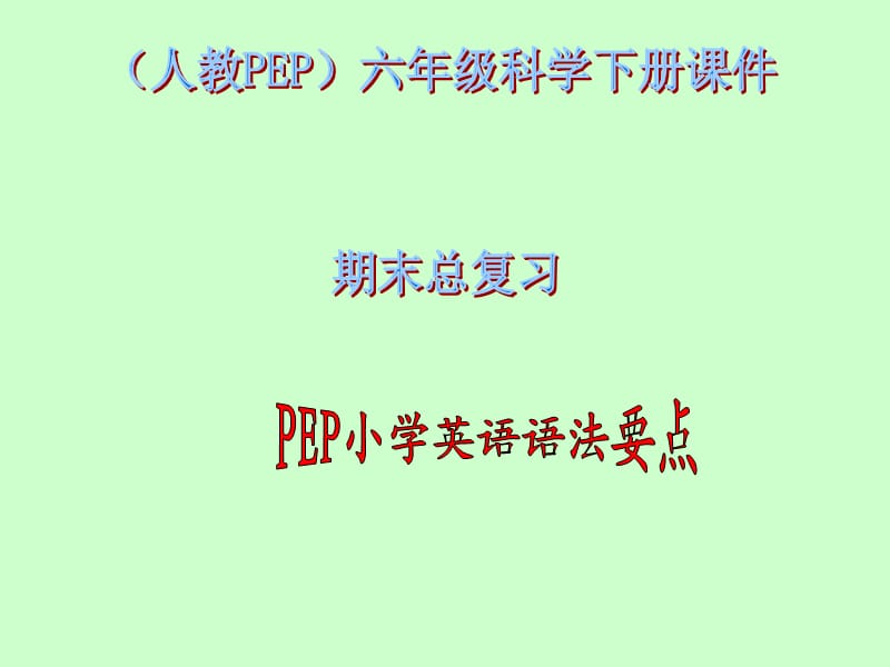 人教PEP版英语六年级下册《期末总复习 语法要点》.ppt_第1页