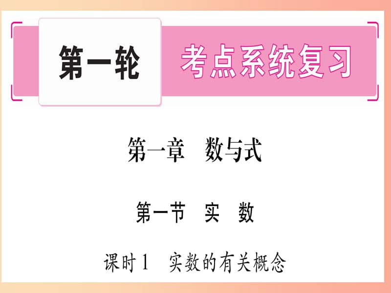 （宁夏专版）2019中考数学复习 第1轮 考点系统复习 第1章 数与式 第1节 实数 课时1 实数的有关概念课件.ppt_第1页