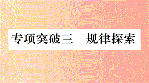 湖南省2019年中考數(shù)學(xué)復(fù)習(xí) 第二輪 中檔題突破 專(zhuān)項(xiàng)突破3 規(guī)律探索習(xí)題課件.ppt