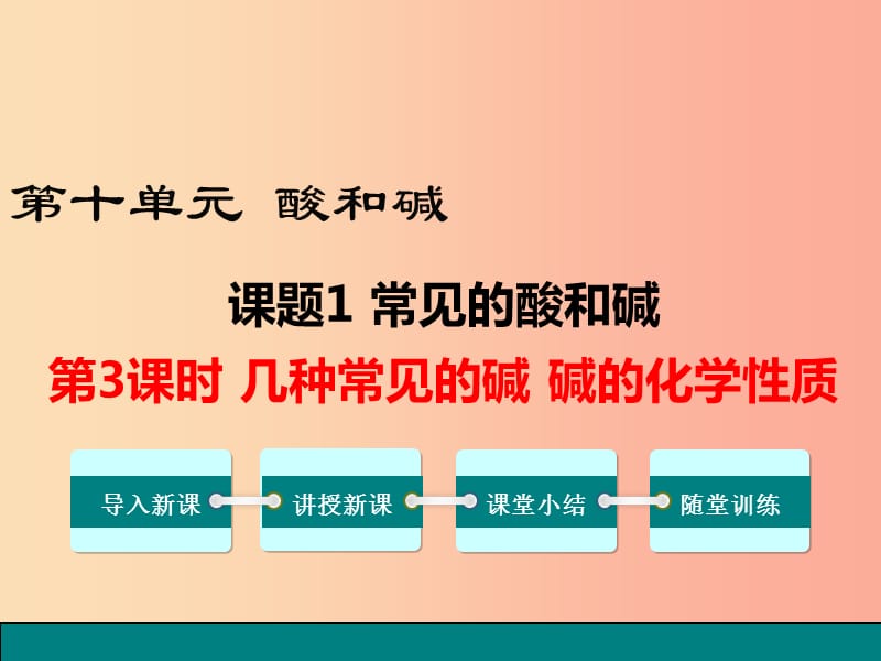 课题1 常见的酸和碱 第3课时 几种常见的碱 碱的化学性质.ppt_第1页