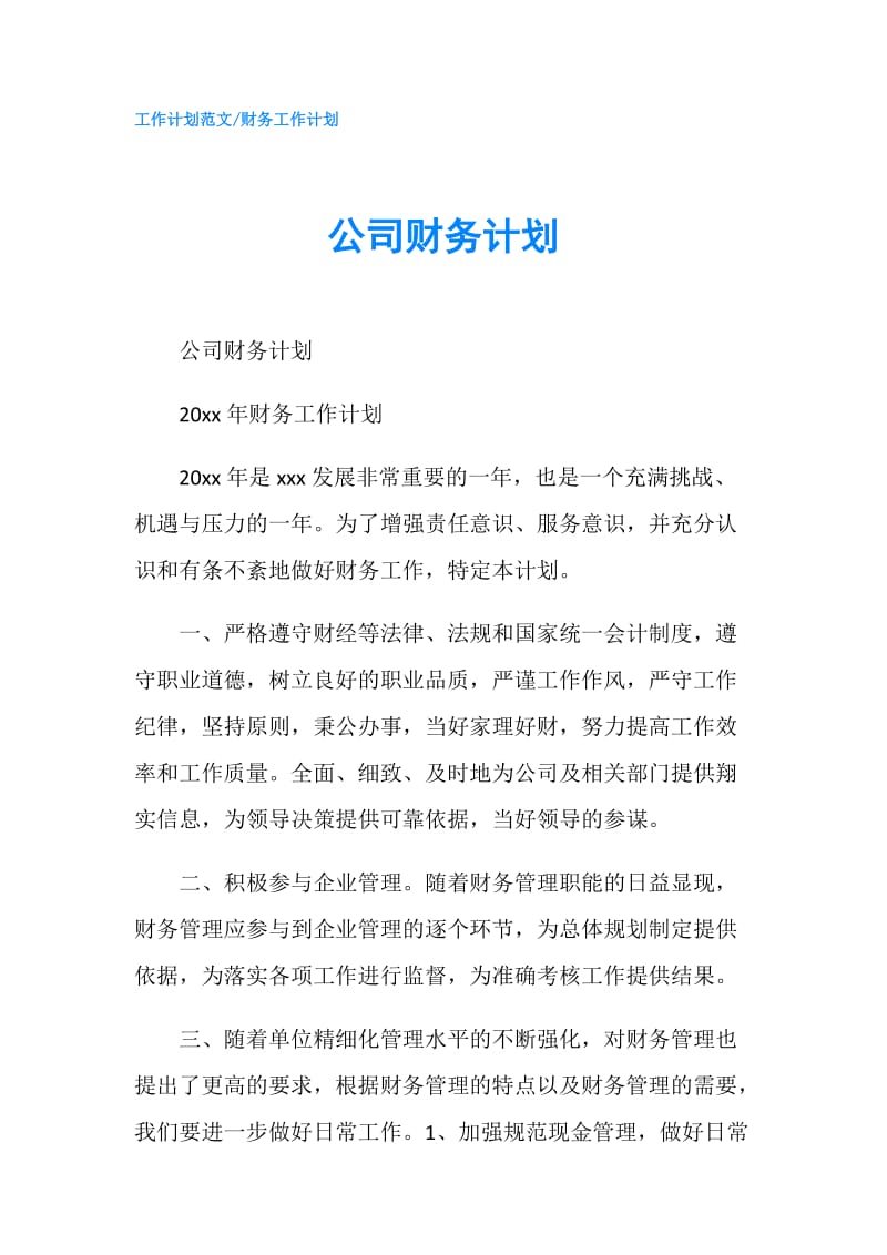 公司财务计划.doc_第1页