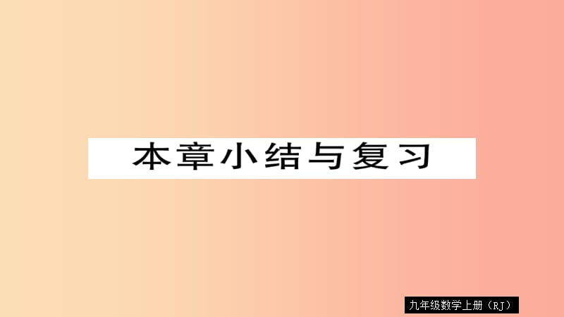 2019秋九年级数学上册 第25章 概率初步本章小结与复习习题课件 新人教版.ppt_第1页