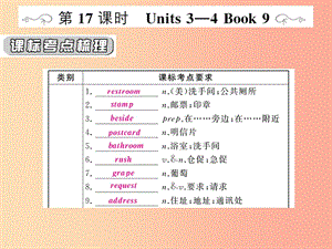 （人教通用）2019年中考英語(yǔ)復(fù)習(xí) 第一篇 教材過(guò)關(guān) 九全 第17課時(shí) Units 3-4課件.ppt