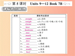 （人教通用）2019年中考英語復(fù)習(xí) 第一篇 教材過關(guān) 七下 第5課時 Units 9-12課件.ppt