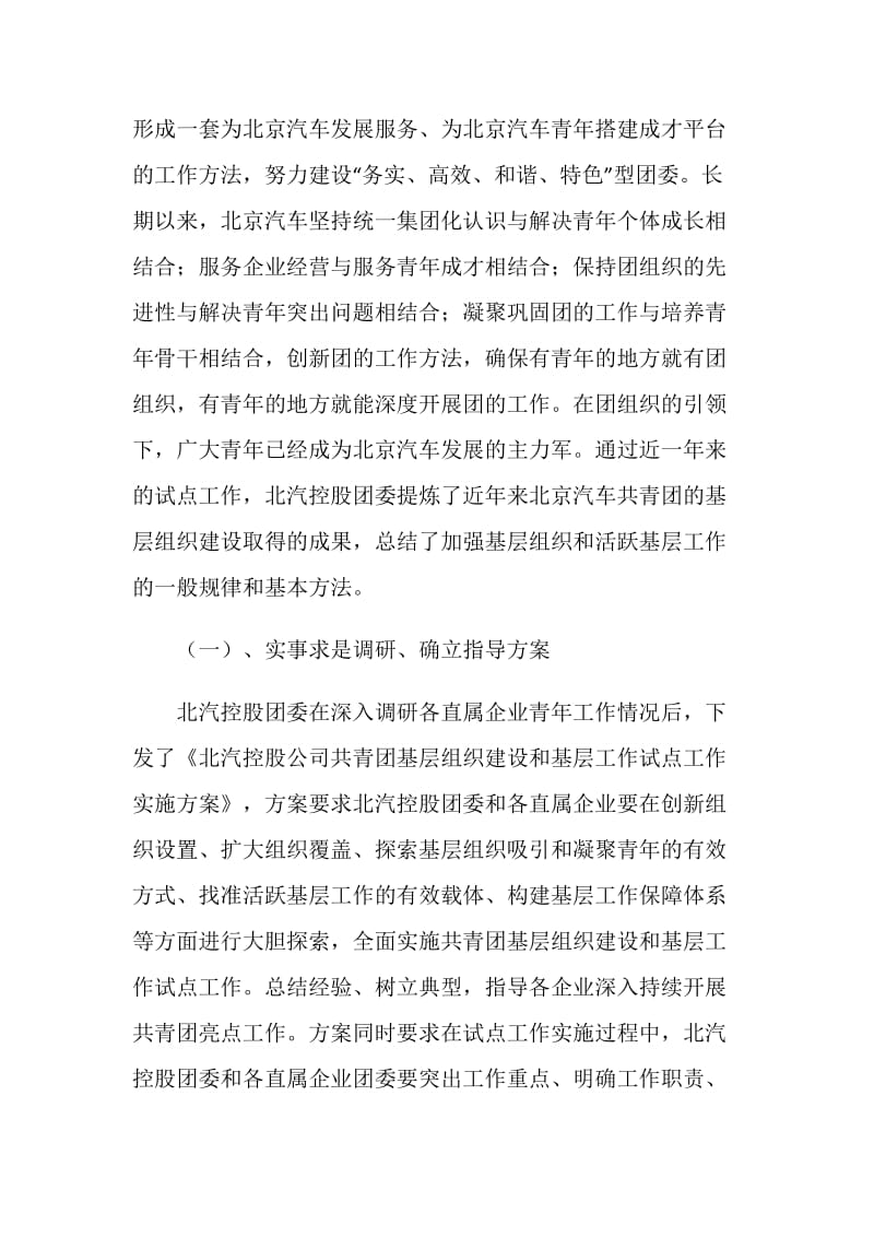 公司团委团中央试点单位工作情况汇报.doc_第2页