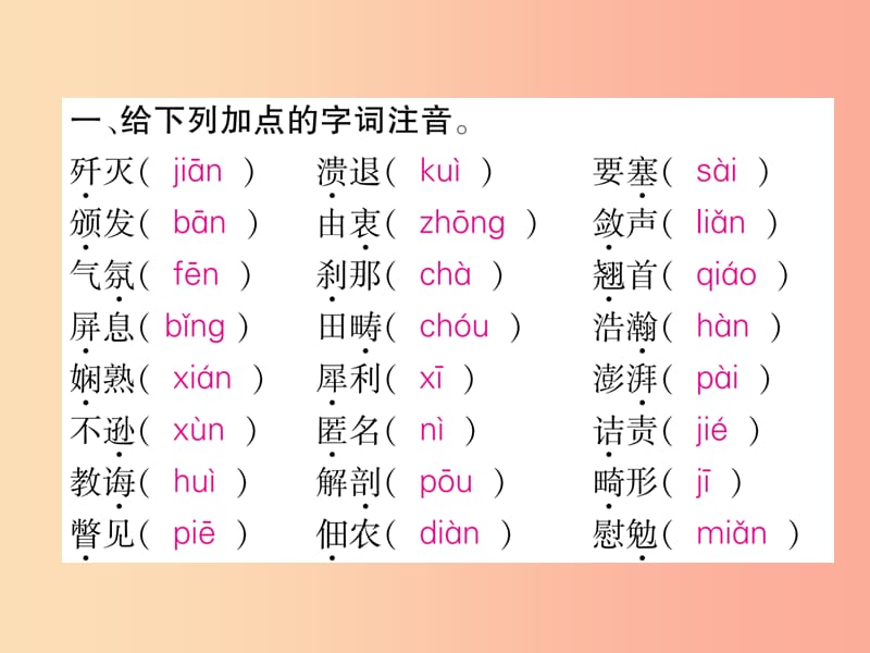 （毕节专版）2019年八年级语文上册 专题1 拼音与汉字习题课件 新人教版.ppt_第2页