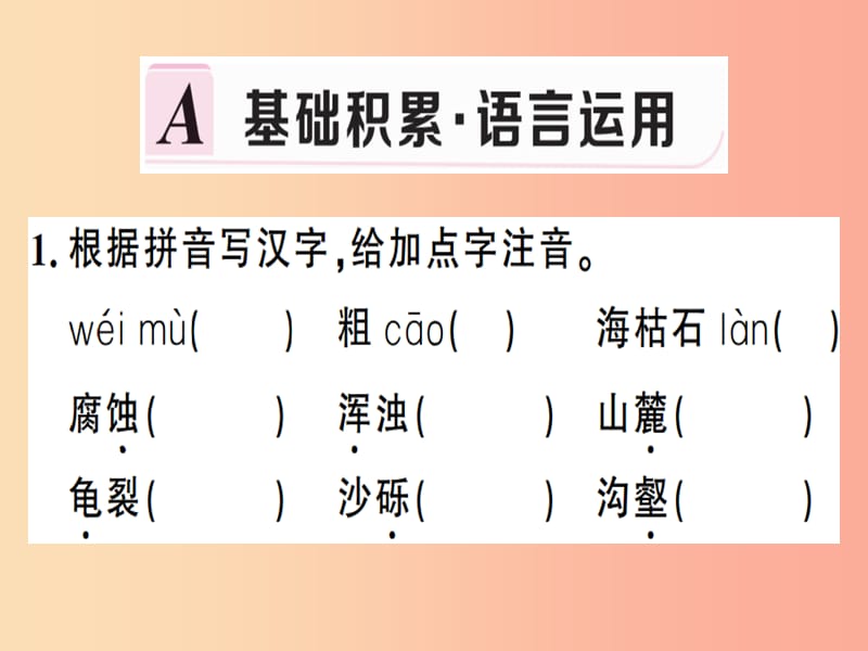 贵州专版2019春八年级语文下册第二单元8时间的脚印习题课件新人教版.ppt_第2页