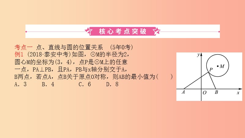 山东省2019中考数学 第六章 圆 第二节 与圆有关的位置关系课件.ppt_第1页