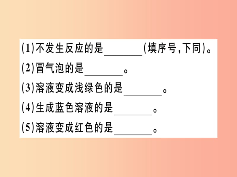 （安徽专版）九年级化学下册 专题三 酸、碱的化学性质（实验）习题课件 新人教版.ppt_第2页