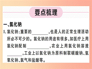 九年級化學(xué)下冊 第十一單元 鹽 化肥 第1課時 氯化鈉、碳酸鈉、碳酸氫鈉和碳酸鈣習(xí)題課件 新人教版.ppt