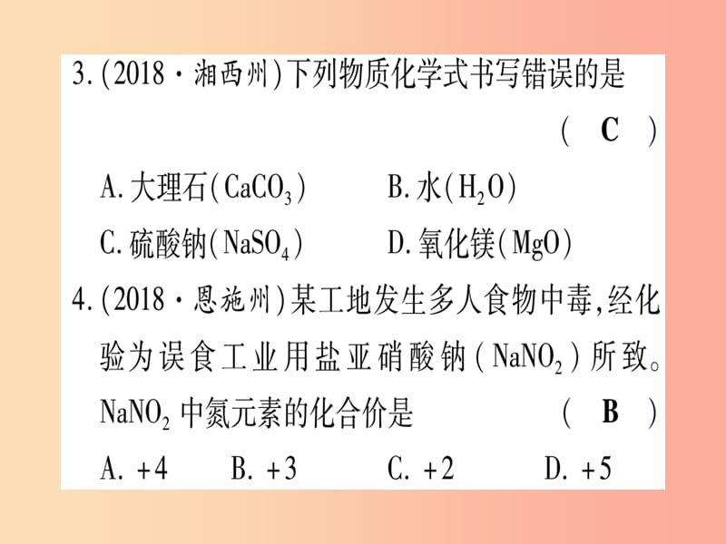 （宁夏专用版）2019中考化学复习 专项突破一 化学用语课件.ppt_第3页