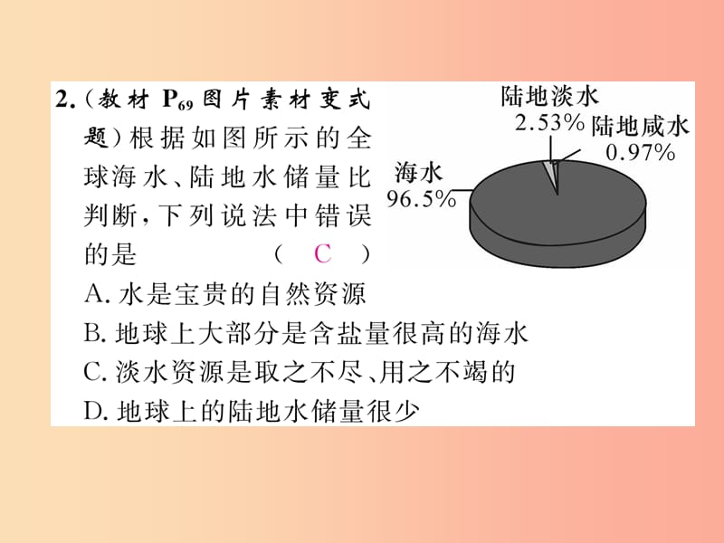 （安徽专版）2019秋九年级化学上册 第4单元 自然界的水 课题1 爱护水资源作业课件 新人教版.ppt_第3页