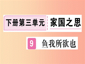 （貴州專(zhuān)版）2019年九年級(jí)語(yǔ)文下冊(cè) 9 魚(yú)我所欲也課件 新人教版.ppt