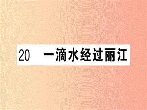 （貴州專版）2019春八年級語文下冊 第五單元 20 一滴水經(jīng)過麗江習(xí)題課件 新人教版.ppt