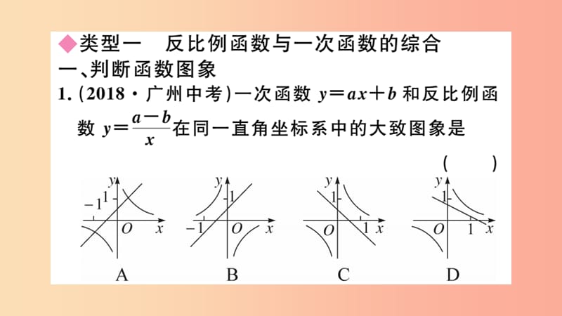 2019春九年级数学下册 考点综合专题 反比例函数与其他知识的综合习题讲评课件 新人教版.ppt_第2页