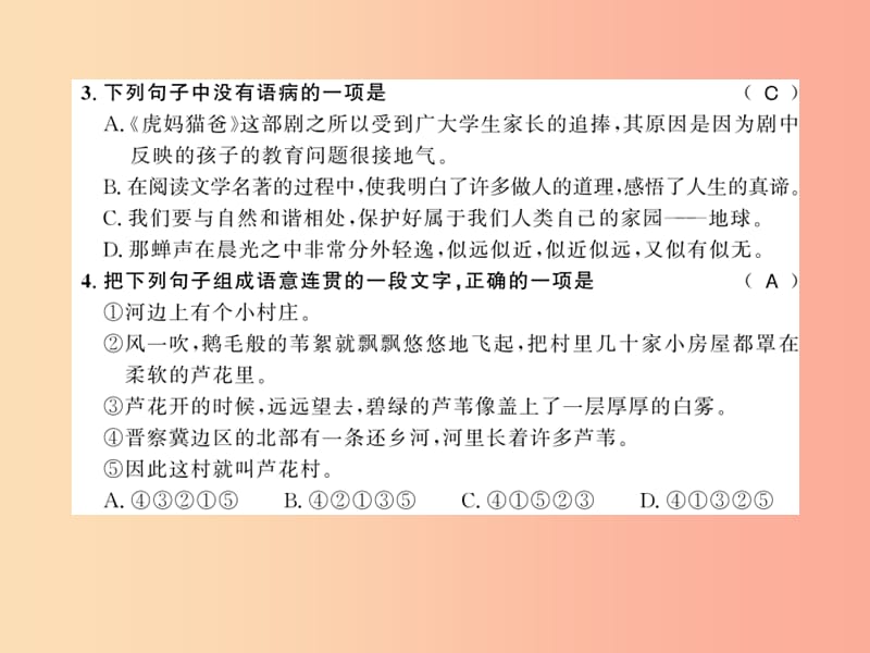 黄冈专版2019年八年级语文上册第二单元6回忆我的母亲习题课件新人教版.ppt_第3页