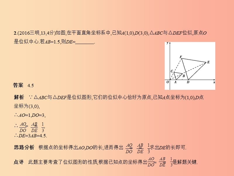 （福建专用）2019年中考数学复习 第六章 空间与图形 6.2 图形的相似（试卷部分）课件.ppt_第3页